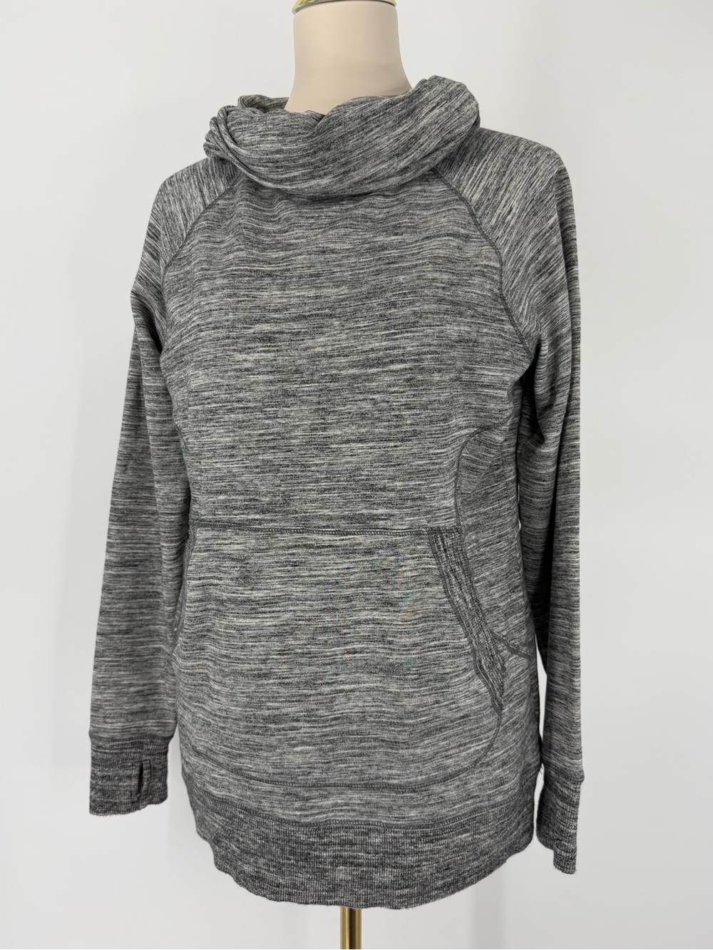 L.L. Bean, Women’s Funnel Neck Gray Sweater, Size M